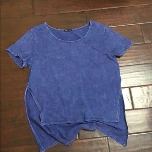 Blue/purple short sleeve swing top